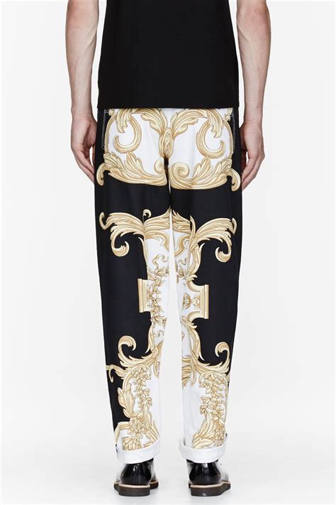 versace collection cord detail trousers
